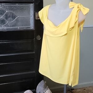 Yellow Draped Sleeveless Top